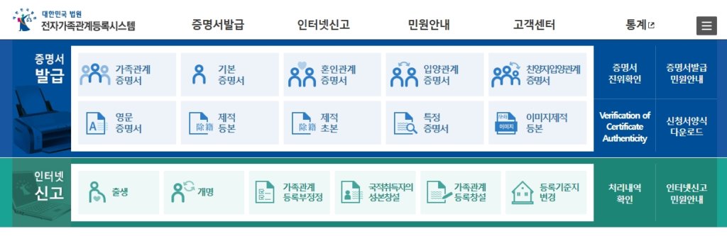 전자가족관계등록시스템